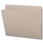 Top Tab File Folder With Fastener, Position 1, Gray, Letter Size, 11 pt, Reinforced Tab, Straight Cut