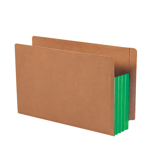 Smead End Tab folder, Reinforced Straight-Cut Tab, 3-1/2" Accordion Expansion, Extra Wide Legal Size, Redrope with Green Gusset, 10 per Box (74680)