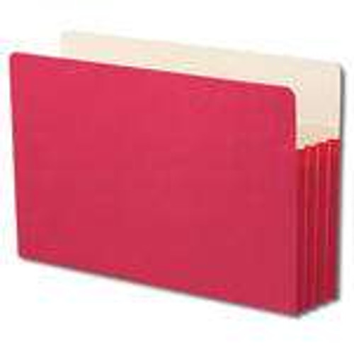 Smead 74231  File Pocket, Straight-Cut Tab, 3-1/2" Expansion, Legal Size, Red, 25 per Box (74231)