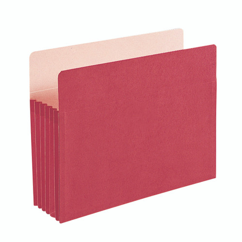 Smead 73241  File Pocket, Straight-Cut Tab, 5-1/4" Expansion, Letter Size, Red, 10 per Box (73241)