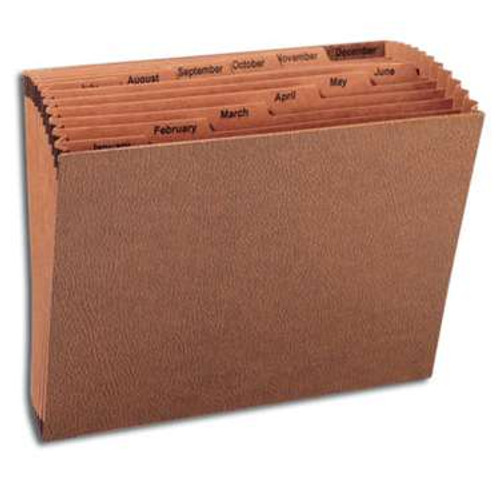 Smead TUFF Expanding File, Monthly (Jan.-Dec.) 12 Pockets, Letter Size, Redrope-Printed Stock (70488) - 5/Carton