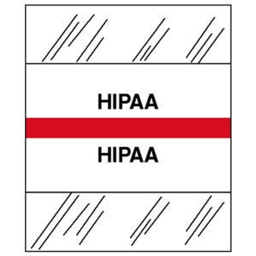 Tabbies 54546 - Patient Chart Index Tabs/Labels -  "HIPAA" -  Red - 1-1/4" - 100/Pack