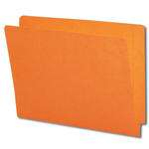 Smead Colored End Tab File Folder, Shelf-Master Reinforced Straight-Cut Tab, Letter Size, Orange, 100 per Box (25510)