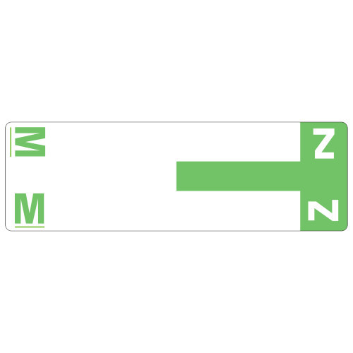 Smead AlphaZ NCC Color-Coded Label, M&Z, Label Sheet, Light Green, 100 per Pack (67164) - 5 Packs