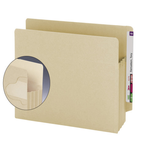 Smead™ File Backs with 2 Capacity Prong Fasteners, 1 Divider, 1 Fastener,  Letter Size, Manila, 100/Box