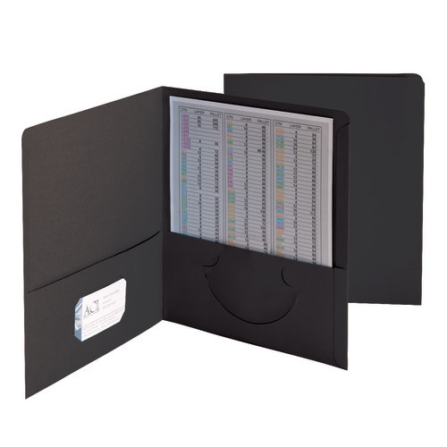 Smead Two-Pocket Heavyweight Folder, Up to 100 Sheets, Letter Size, Black, 25 per Box (87853)