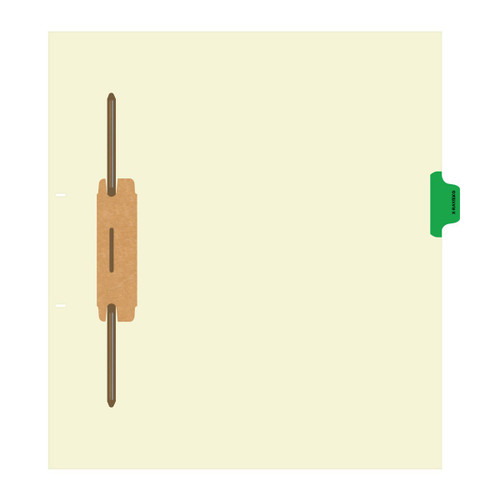 "X-Ray/EKG" Side Tab Fileback Divider with Fastener at side - Light Green Tab in Position 4 - 50 per pack