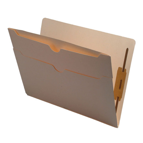 Manila Pocket Folder - Double Pockets on outside back panel - 11 Pt. Manila - Fasteners in Positions 1 & 3 - Box of 50