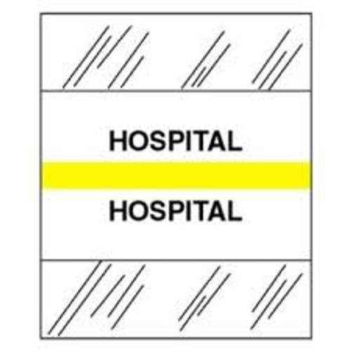 Amerifile (Tabbies Compatible) Chart Divider  Index Tabs - Yellow - "Hospital" - 1-1/4" Tabs - 100/Package