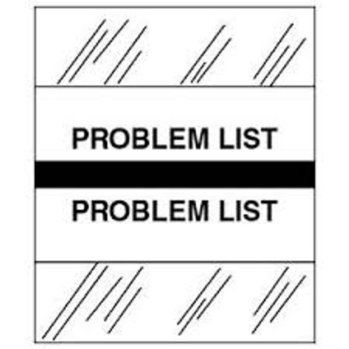 Amerifile (Tabbies Compatible) Patient Chart Divider Tabs  -  "Problem List" - Black - Box of 100