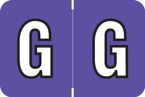 AmeriFile ColorBrite Alpha Labels - Letter G - Purple - 1 1/2 W x 1 H - Rolls of 500