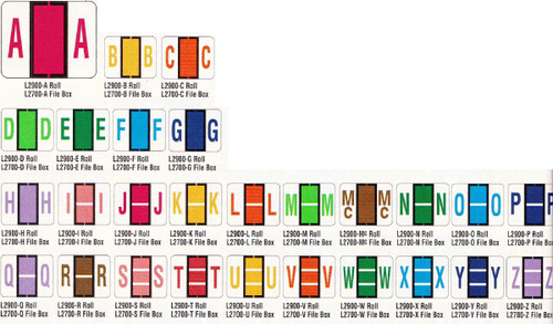 AmeriFile Smead Compatible Alpha Labels - Letter K - Yellow - 1 1/4 W x 1 H- Roll of 500