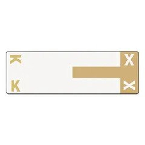 AmeriFile Alpha-Z Compatible Alpha Name Labels - Letter KX - Brown - 3 5/8 W x 1 1/8 H - Package of 100 Labels