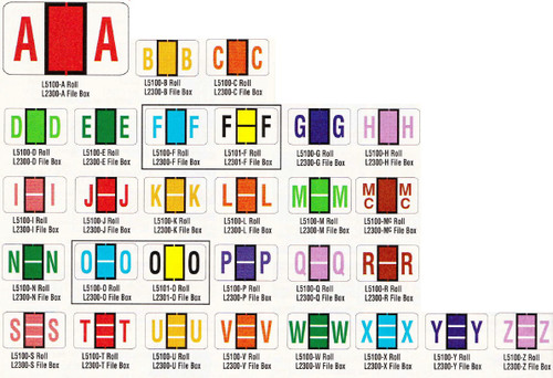 AmeriFile Jeter 5100 Series Compatible Alpha Labels - Letter D - Green - 1 5/8 W x 15/16 H - Sheets - 225 Labels Per Package