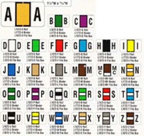 AmeriFile Jeter 5800 Series Compatible Alpha Labels - 1 5/8 W x 15/16 H - Letter V - Yellow - Sheets for Binder - 240 Labels