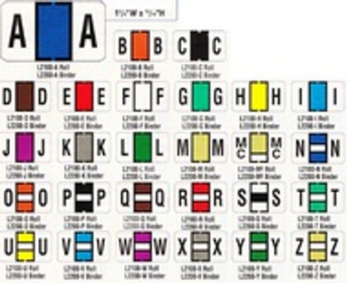 AmeriFile Jeter 2500 Compatible Alpha Labels - 1 5/8 W x 15/16 H - Letter U - Yellow - 240 Labels Per Bag - Labels come on Sheets