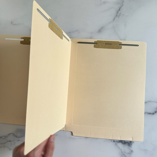 End Tab, 14Pt. Manila Colored Classification Folder, Full Cut End Tab, Letter Size With 1 Divider And 4 Fasteners - Inside View - FilingSupplies.com End Tab, 14Pt. Manila Colored Classification Folder, Full Cut End Tab, Letter Size With 1 Divider And 4 Fasteners - Inside View - FilingSupplies.com