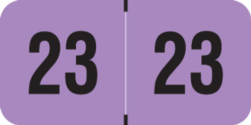 PMA Fluorescent Yearband Label (Rolls of 500) - 2023 - Purple - FVYM Series - Laminated