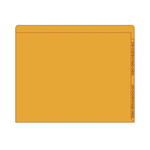 End/Top Tab Numeric Kardex Folders - ORANGE - Letter Size - 3/4" Expansion - 100/Box