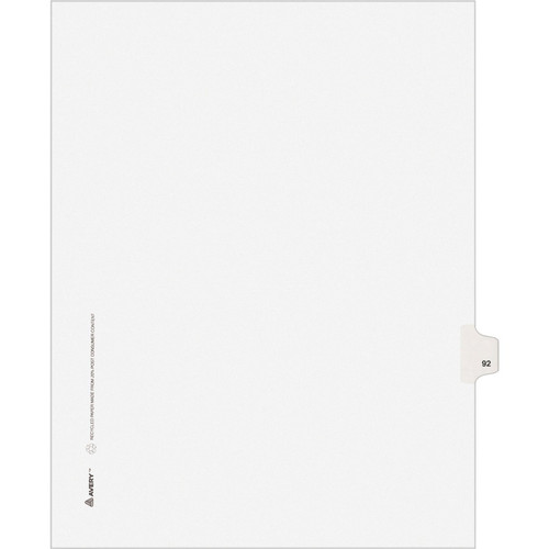 Exhibit Dividers - Avery Style Legal Exhibit Side Tabs - Title: 92 - Letter Size - White - 25/Pack