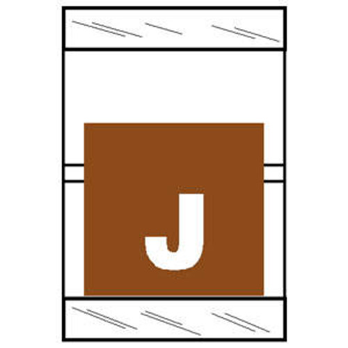 Col'R'TAB Top Tab Alpha Labels - 82050 Series - Letter 'J' -  Brown - 1-1/2" H x 1" W - Labels on Sheets - 100/Pack