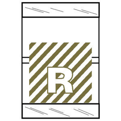 Col'R'TAB Top Tab Alpha Labels - 82050 Series - Letter 'R' - Gold - 1-1/2" H x 1" W - Labels on Sheets - 100/Pack