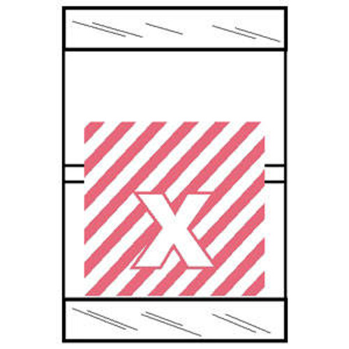 Col'R'TAB Top Tab Alpha Labels - 82050 Series - Letter 'X' -  Pink - 1-1/2" H x 1" W - Labels on Sheets - 100/Pack