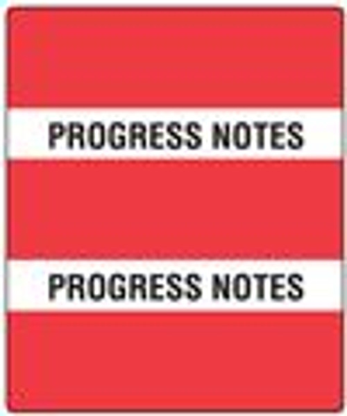Patient Chart Index Tabs "Progress Notes" - Red - 1-1/2" H x 1-1/2" W - 102/Pack  - 52100 Series
