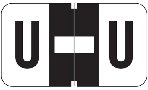 JETER Alphabetic Labels - 7100 Series (File Box Size Sheets) U- Black