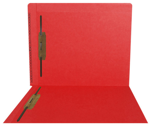 Kardex Folders - End/Top Tab - Alphabetic - Fasteners in 1 & 3 - Letter Size - 3/4" Expansion - Red - 50/Box