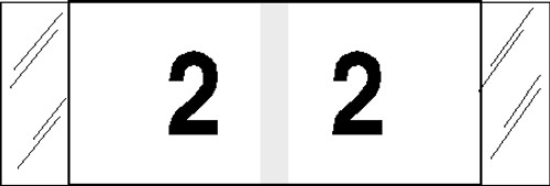 Tabbies 11832 - ORIGINAL Col'R'Tab NUMERIC 11830 LABEL SERIES, 1/2" NUMERIC TABS '#2', BLACK & WHITE, 1/2"H x 1-1/2"W, 500/ROLL