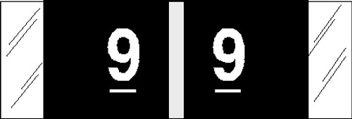 Tabbies 11859 - ORIGINAL Col'R'Tab NUMERIC 11850 LABEL SERIES, 1/2" NUMERIC TABS '#9', BLACK, 1/2"H x 1-1/2"W, 500/ROLL