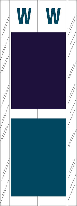 Tabbies 12724 - ACME VISIBLE COMPATIBLE ALPHA 12700 LABEL SERIES, 4" 2-COLOR ALPHA TABS 'W', PURPLE/BLUE, 4"H x 1-1/2"W, 102/PACK Tabbies 12724 - ACME VISIBLE COMPATIBLE ALPHA 12700 LABEL SERIES, 4" 2-COLOR ALPHA TABS 'W', PURPLE/BLUE, 4"H x 1-1/2"W, 102/PACK
