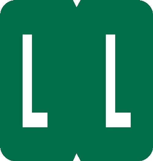 Tabbies 61332 - GBS/VRE 8848/8850 COMPATIBLE ALPHA 61320 LABEL SERIES, 1-15/16" ALPHA LABEL 'L', GREEN, 1-5/16"H x 1-1/4"W, 200/PACK Tabbies 61332 - GBS/VRE 8848/8850 COMPATIBLE ALPHA 61320 LABEL SERIES, 1-15/16" ALPHA LABEL 'L', GREEN, 1-5/16"H x 1-1/4"W, 200/PACK