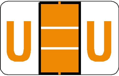 Tabbies 71141 - TAB PRODUCTS & JETER 5100 COMPATIBLE ALPHA LABEL SERIES, 1" ALPHA LABEL 'U', LIGHT ORANGE, 15/16"H x 1-1/2"W, 252/PACK