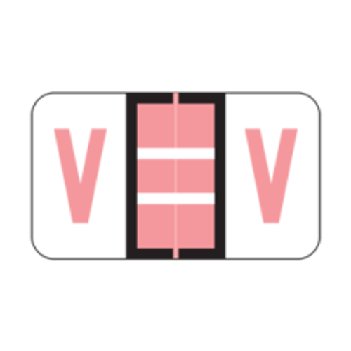 POS 3400 Series (Sheets) - Letter V - Pink - 15/16" H x 1-5/8" W - 225/Pack