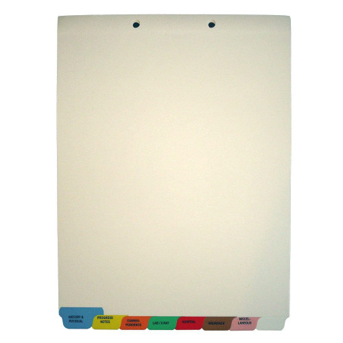 Medical Chart Divider Sets, Medical Pre-Printed Tabs, 8 Bottom Tabs, 1/8th cut - 50 Sets of 8 Tabs