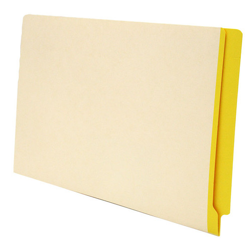 Manila File Folders with YELLOW Color Stripe on End Tab -Letter Size - 11 Pt. Stock - Two Ply Tab - 100