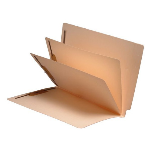 2 Divider File Folder - 14 Pt. Manila Stock - Letter Size - Full Cut End Tab - 4 Total Fasteners - 25/Box