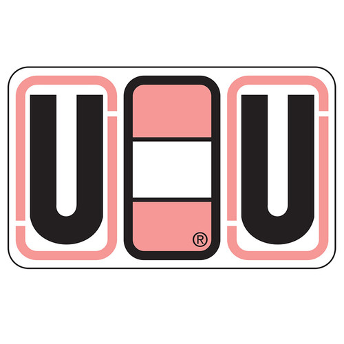 Jeter Series 7700 Labels - Letter  "U" - Pink -  24/SHEET - 240 Labels Total