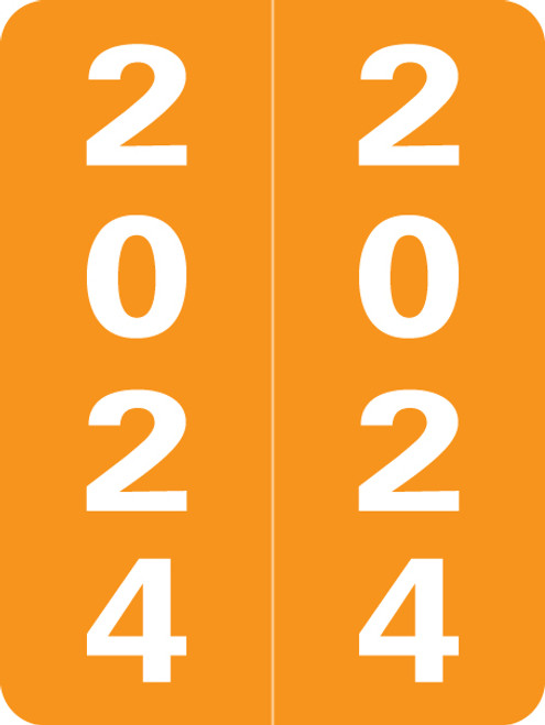 2024 Smead Yearband Label - Orange - 2" H x 1-1/2" W - 500/Roll