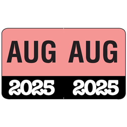 Month/Year Labels 2025 - August - 225 Labels Per Pack