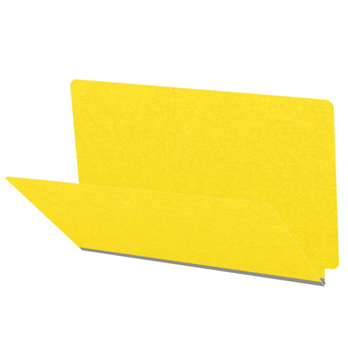 Yellow legal size end tab classification folder with 2" gray tyvek expansion. 18 pt. paper stock. Packaged 25/125.