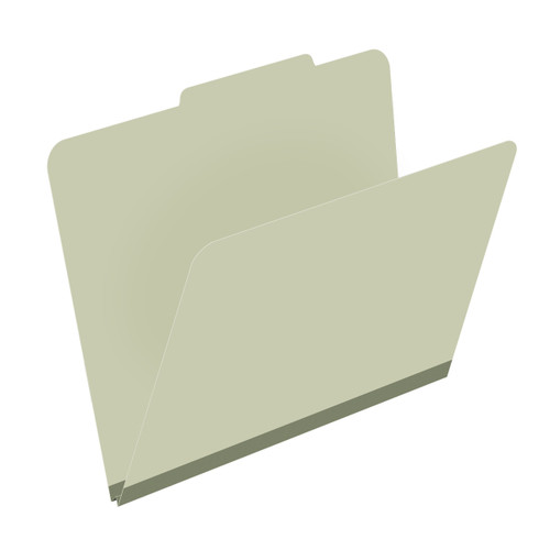 Green letter size top tab classification folder with 2" gray tyvek expansion. 25 pt type 3 pressboard stock. Packaged 25/125.