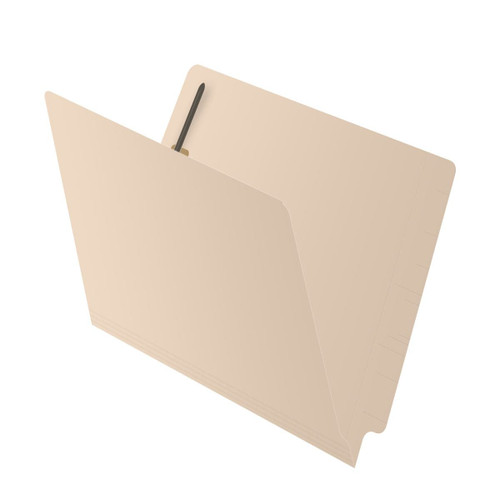 Manila letter size reinforced end tab folder with 2" bonded fastener on inside front and back. 14 pt manila stock. Bulk packaged 250