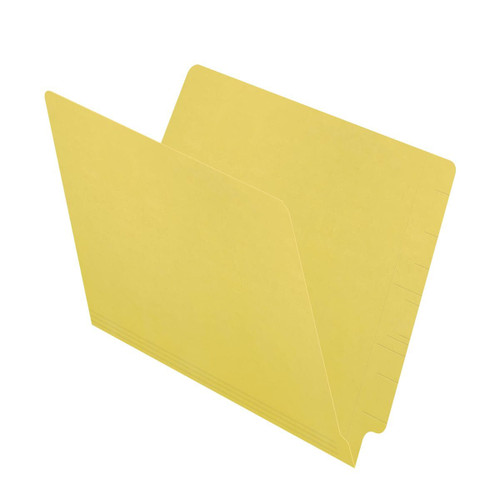 Yellow letter size reinforced end tab folder. 14 pt yellow stock. Packaged 50/250