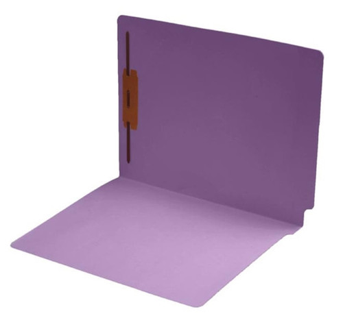Lavender letter size end tab folder with 2" bonded fastener on inside back. 11 pt lavender stock. Packaged 50/250.