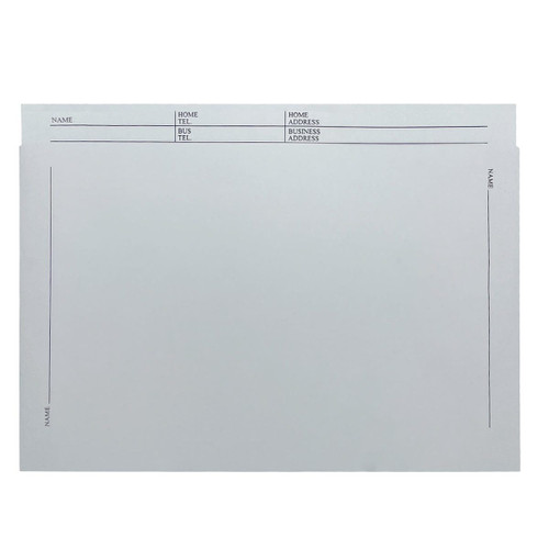 White file envelope no border. 11.75" x 8.75" open top envelope. 28# white kraft stock. Packaged 100/500 White file envelope no border. 11.75" x 8.75" open top envelope. 28# white kraft stock. Packaged 100/500