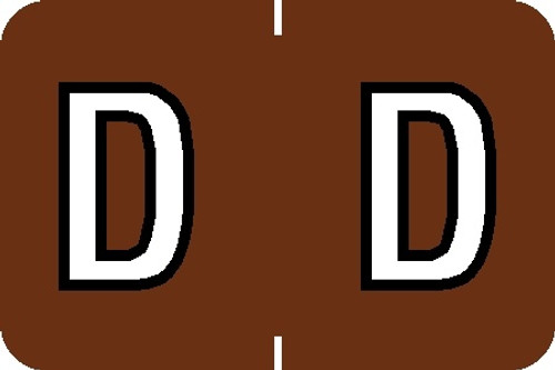 A-Z Labels Colwell Compatible 1" 'D' BROWN - 500/Roll A-Z Labels Colwell Compatible 1" 'D' BROWN - 500/Roll