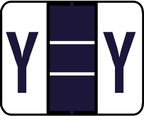 A-Z Labels Tab/Smead Compatible 1" 'Y' PURPLE - 500/Roll A-Z Labels Tab/Smead Compatible 1" 'Y' PURPLE - 500/Roll